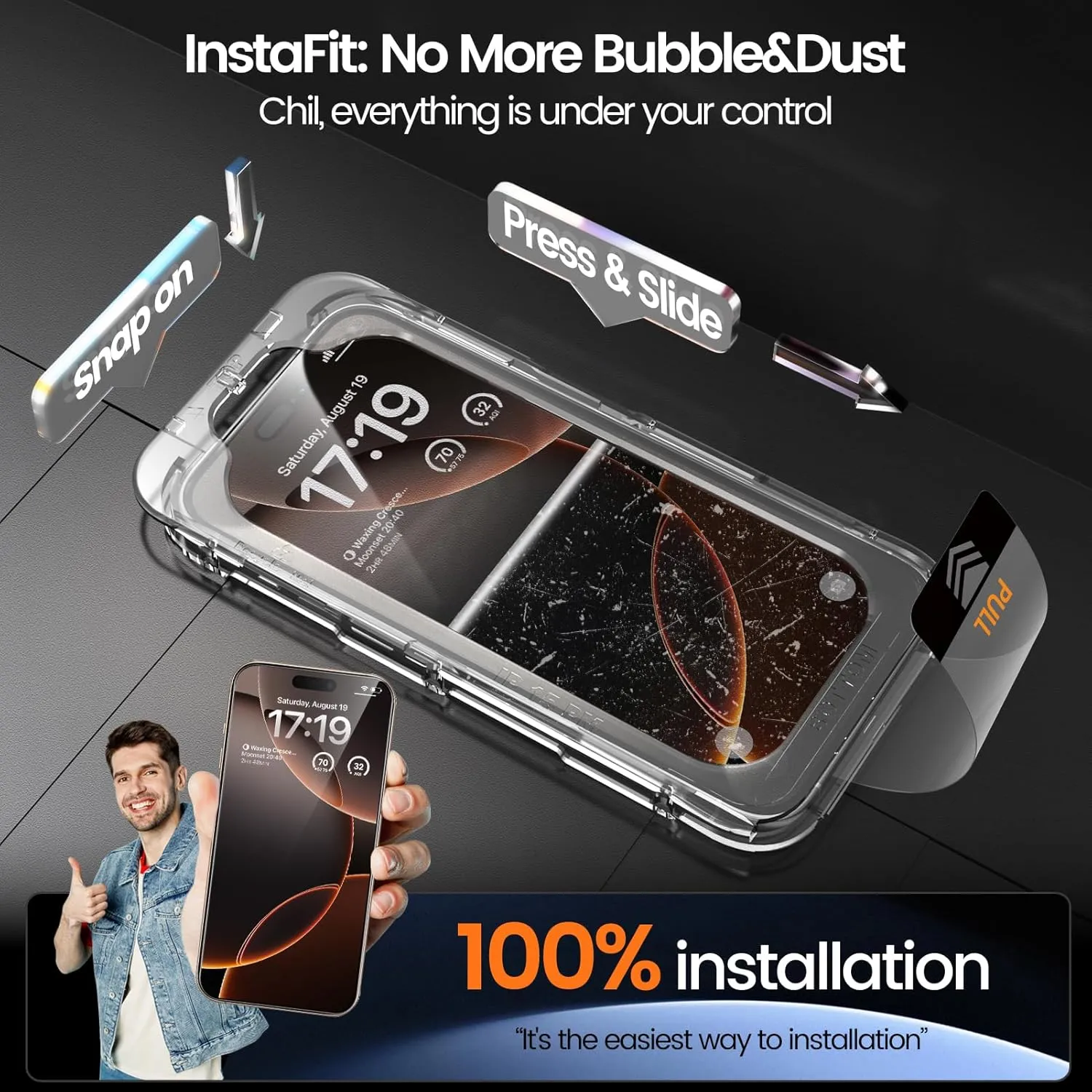 MOHAVE 2 2 Pack for iPhone 16 Pro Max Screen Protector 6.9" with Camera Lens Protector [Auto Alignment/Dust Removal] HD Clear Tempered Glass [Military Grade Shatterproof] Case Friendly