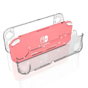 NANANINO Portable Electronic Device Cover for Nintendo Switch Lite, Clear Hard Glitter Case - Compatible with Up to 5.5 Inch Devices, Anti-Slip, Glitter Theme