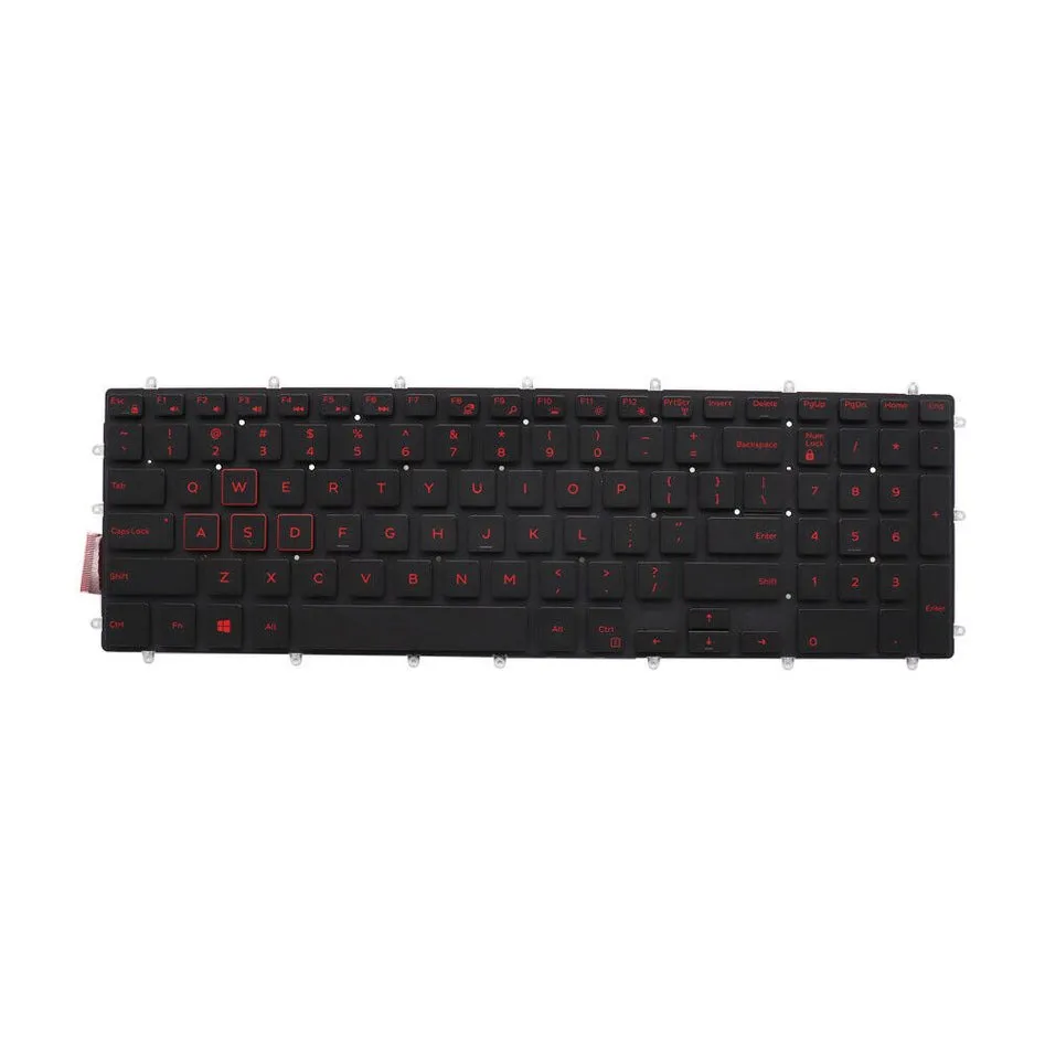 New Backlit Keyboard for Dell Inspiron 5565 5567 5765 5767 7566 7567 black with red letters 3R0JR