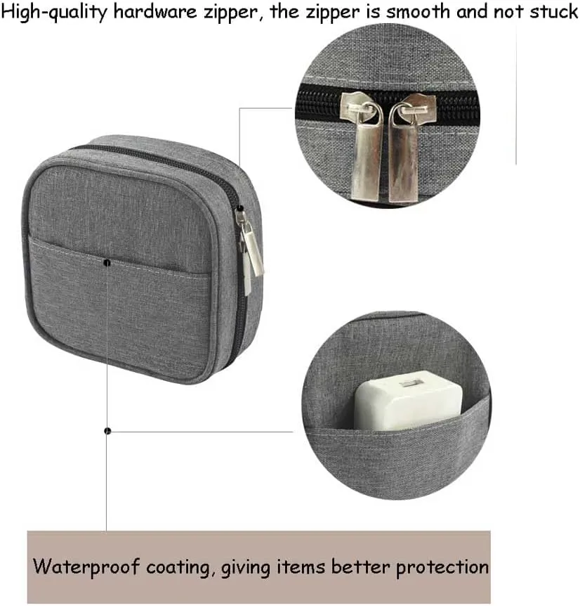 NIXNUT Cable Storage Bag,Travel Cable Organiser Bag,Portable Cable Bag,Waterproof Cable Organizer Bag,Small Electronic Accessories Organizer,for Chargers and More