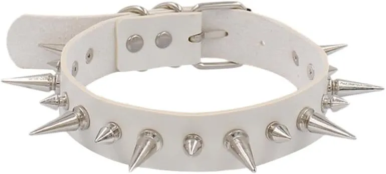 Novelty Spiked Choker Necklace for Women Adjustable Hip Hop Costume Cosplay Collar Choker