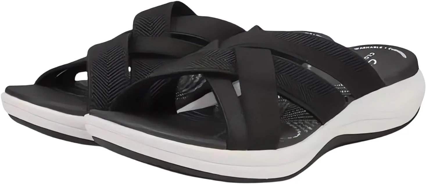 Orthopedic Sandals for Women Casual Lightweight Sandal Summer Walking Slides Sandals Wide Width Fasciitis Soft Cushion Shoes Comfortable Recovery Slippers with Arch Support
