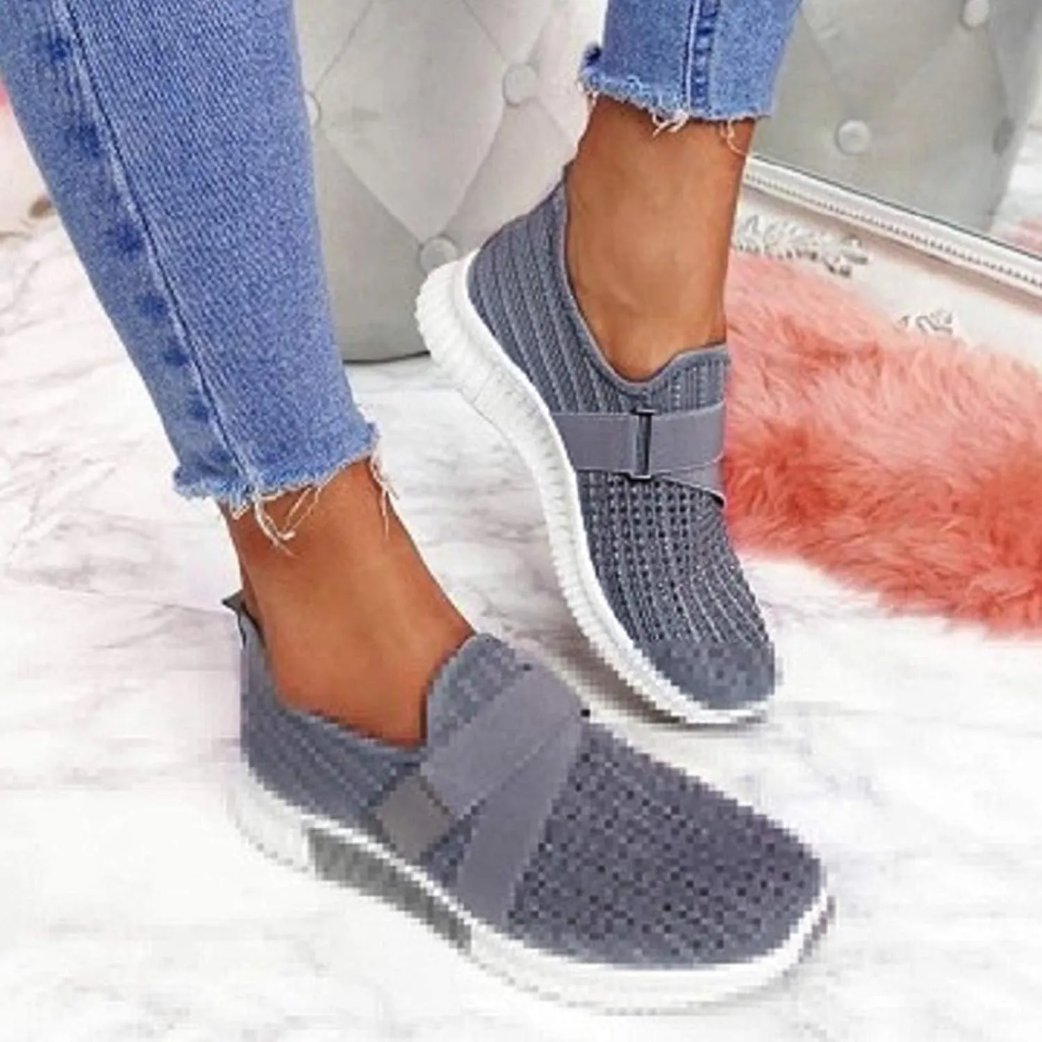 Orthopedic Shoes for Women Slip On Walking Shoes with Arch Support Breathable Lightweight Running Sneakers