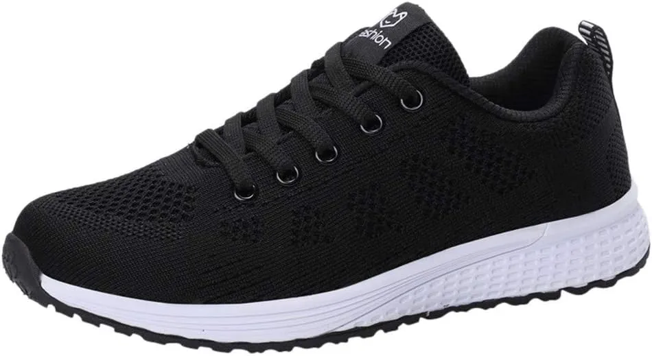 Orthopedic Tennis Shoes for Women Mesh Lace-Up Casual Sneakers Comfortable Non Slip Cushion Sneakers Wide Width Running Shoes