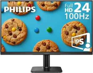 Philips 24E2N1100B 24 inch IPS FHD (1920 x 1080) 100Hz Gaming Office Monitor, VESA, HDMI x1, VGA Port x1, Eye Care, 4 Year Advance Replacement Warranty