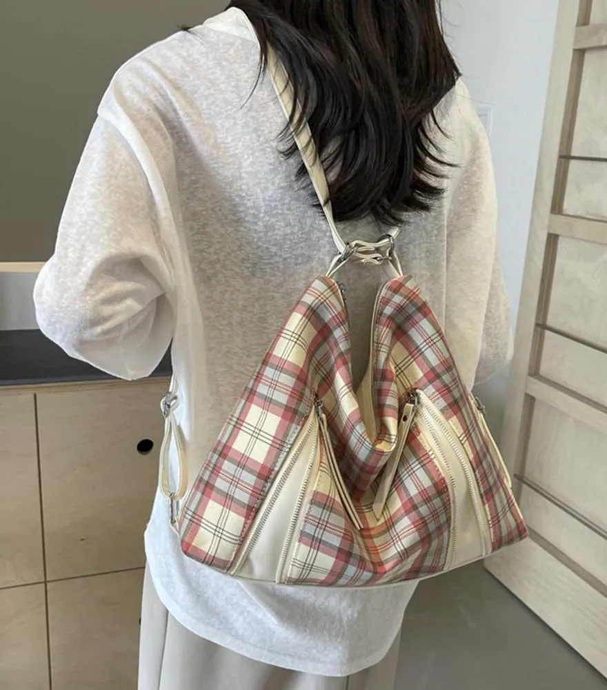 Plaid Hobo Bags fir Women Trendy Leather Shoulder Bag Purse Cute Slouchy Tote Bag Satchel Handbag Crossbody Bag