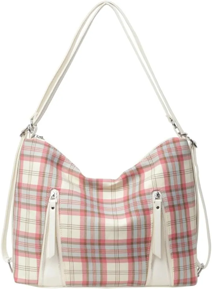 Plaid Hobo Bags fir Women Trendy Leather Shoulder Bag Purse Cute Slouchy Tote Bag Satchel Handbag Crossbody Bag