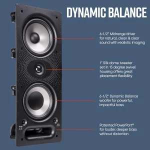 Polk Audio 265RT Sound Wall Mount Speakers, Black/White & Polk Audio RC80i Ceiling Mount Speakers, White