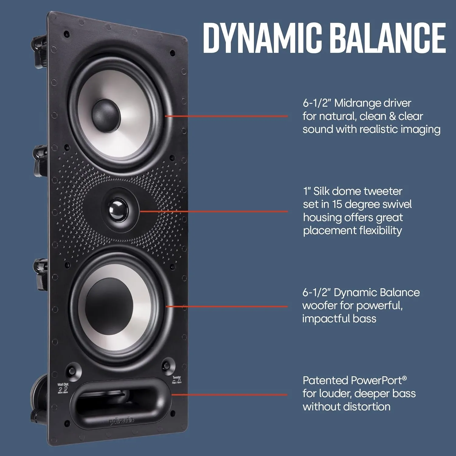 Polk Audio 265RT Sound Wall Mount Speakers, Black/White & Polk Audio RC80i Ceiling Mount Speakers, White