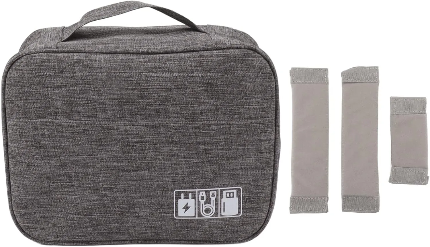 Portable Cord Bag, Internal Mesh Bag, Electronic Accessories Carry Case Waterproof Electronic Storage Bag, Travel Cable Bag for Chargers Hard Drives Grey