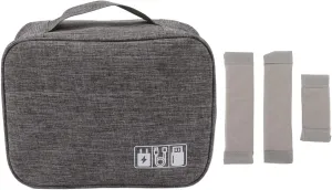 Portable Cord Bag, Internal Mesh Bag, Electronic Accessories Carry Case Waterproof Electronic Storage Bag, Travel Cable Bag for Chargers Hard Drives Grey