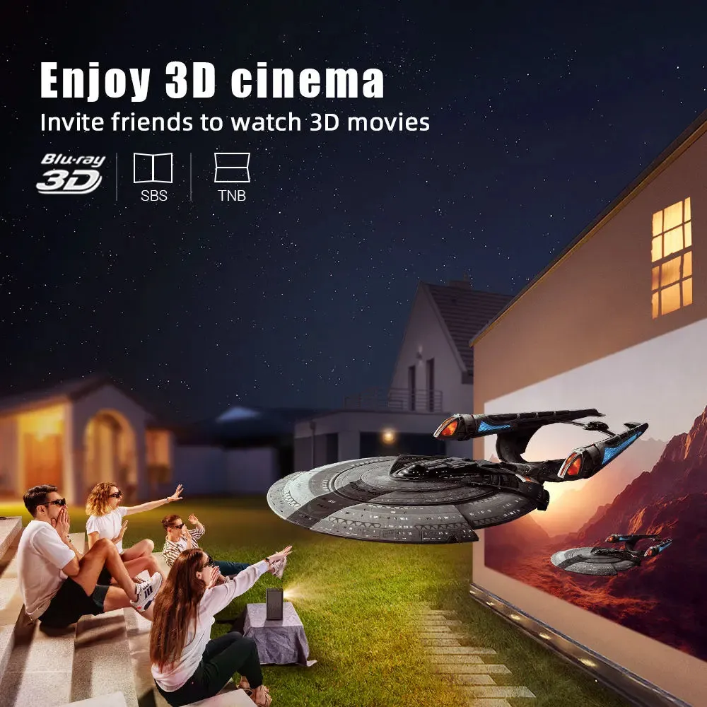 Portable Projector: Handheld, Real 3D, Built-in Battery, WiFi Display, Hi-Fi Speakers