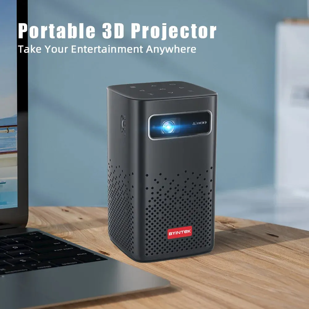 Portable Projector: Handheld, Real 3D, Built-in Battery, WiFi Display, Hi-Fi Speakers