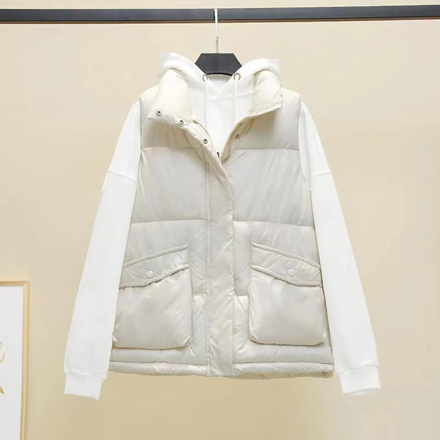 Puffer Vest Women Sleeveless 2024 Winter Down Coats Outerwear Warm Puffer Jacket Lightweight Stand-up Collar Down Vests