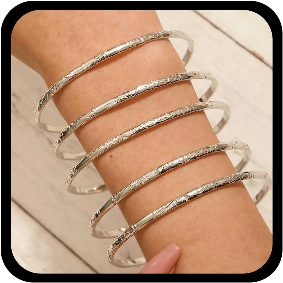 Punk Filled Hammered Bracelet Gold Bangle Bracelet Thin Round Bangle Bracelets Texture Stacking Bracelet Hinged Classic Bracelet Jewelry Set for Women(Gold1)