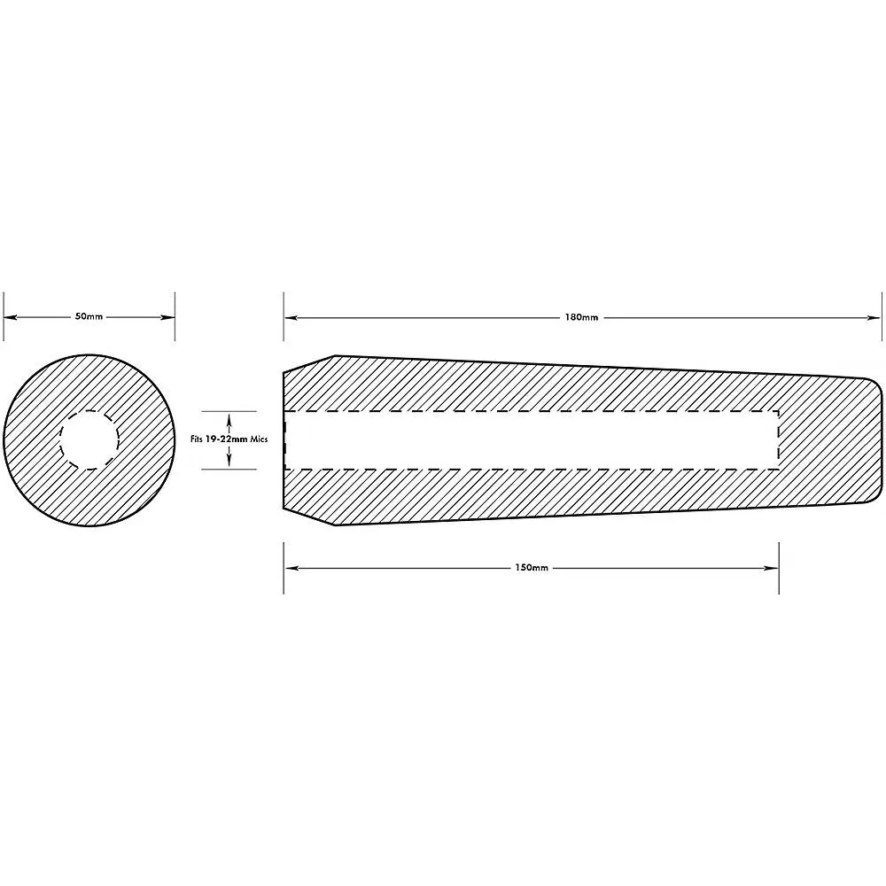 Radius Shotgun Microphone Foam Windscreen for 0.74 to 0.86" Diameter Microphones (Black, 5.9")