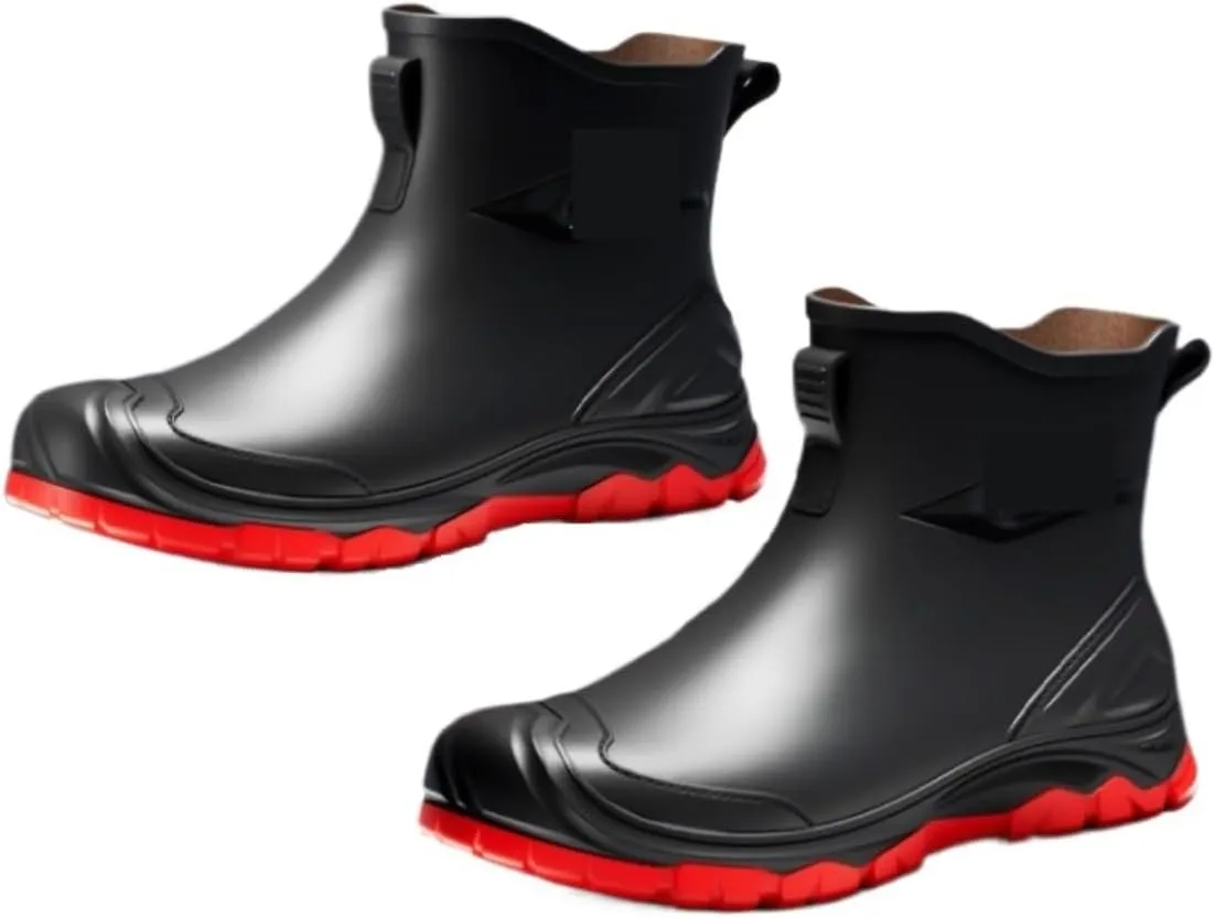 Rain Boots Footwear Outdoor Non Slip Water Shoes Men's Low Top Short Tube Waterproof Rain Boots Outdoor Work Boots