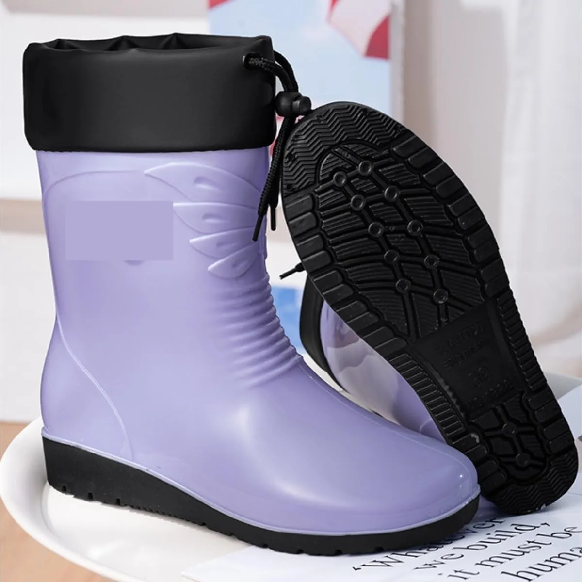 Rain Boots Footwear Women's Short Mid Tube Water Boots Non Slip Rain Boots Waterproof Rubber Shoes Outdoor Work Boots
