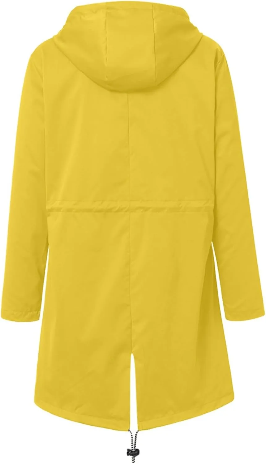 Rain Coats for Women Plus Size Waterproof Hoodie Jacket Windbreaker Lightweight Drawstring Raincoat with Pockets