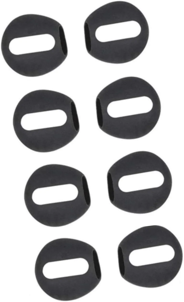 Rayker [Fit in Case] Earbud Covers Replacement for Airpods, Anti-Slip Ultra Slim Ear Tips Earbud Covers for Airpods Headphone, 4 Pairs, Slim, Black