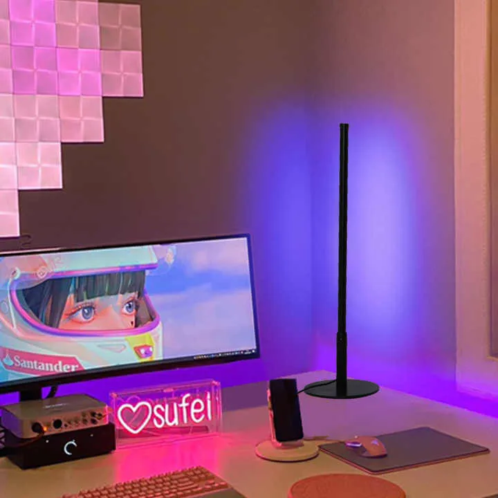 RGB مصباح طاولة الشمال أباجورة غرفة نوم . RGB Table Lamp Nordic Simple Bedroom Lamp LED Table