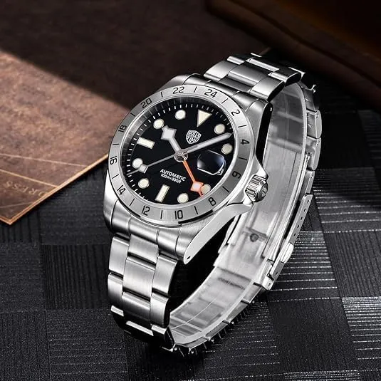 RollsTimi Luxury Men's Watches Automatic Watches NH34 Movement Luminous Pointer Men's Movement Watches 100m Waterproof Stainless Steel Business Sports Watches