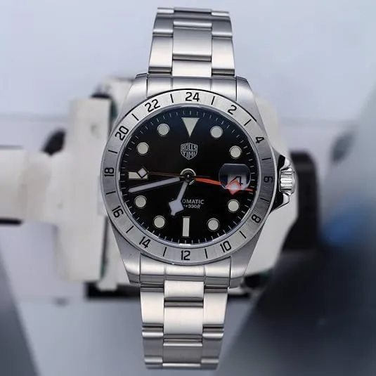 RollsTimi Luxury Men's Watches Automatic Watches NH34 Movement Luminous Pointer Men's Movement Watches 100m Waterproof Stainless Steel Business Sports Watches
