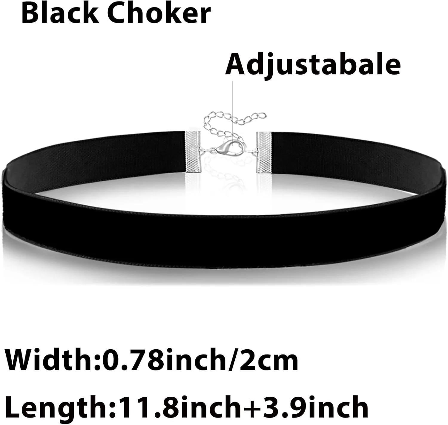 Ronglry Black Velvet Choker Necklace for Women - Adjustable Layered Goth Chokers for Party, Cosplay & Gift