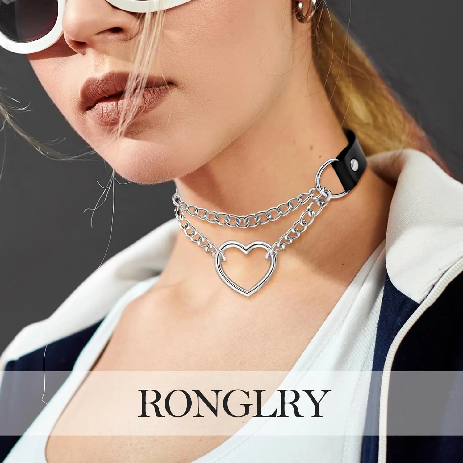Ronglry Black Velvet Choker Necklace for Women - Adjustable Layered Goth Chokers for Party, Cosplay & Gift