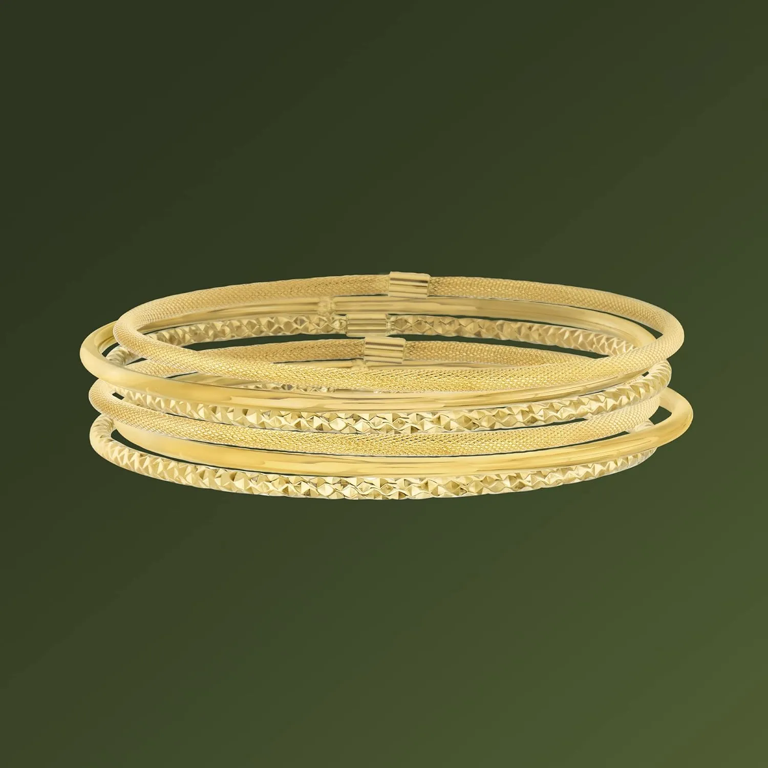 Ross-Simons Italian 14kt Yellow Gold Multi-Finish Jewelry Set: 3 Bangle Bracelets
