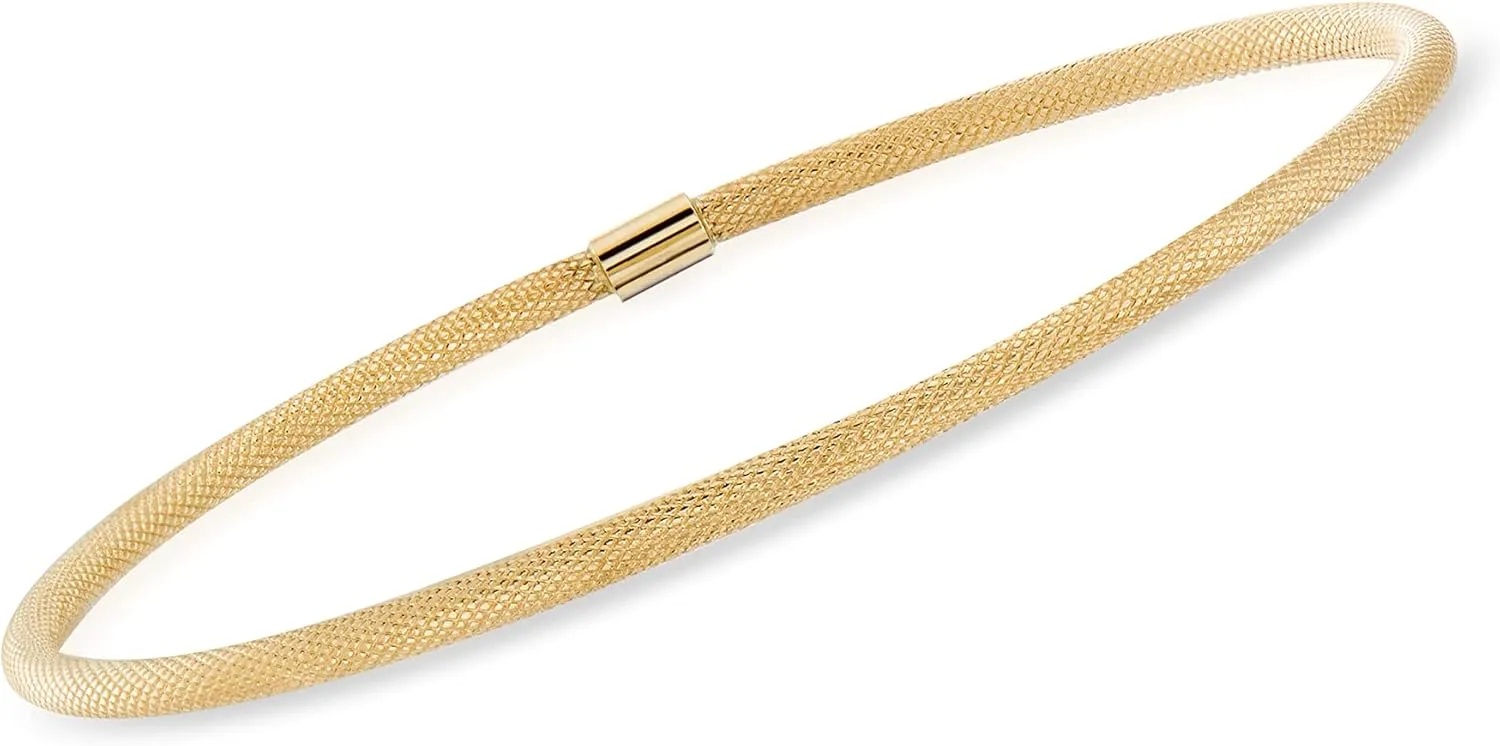 Ross-Simons Italian 14kt Yellow Gold Textured Bangle Bracelet