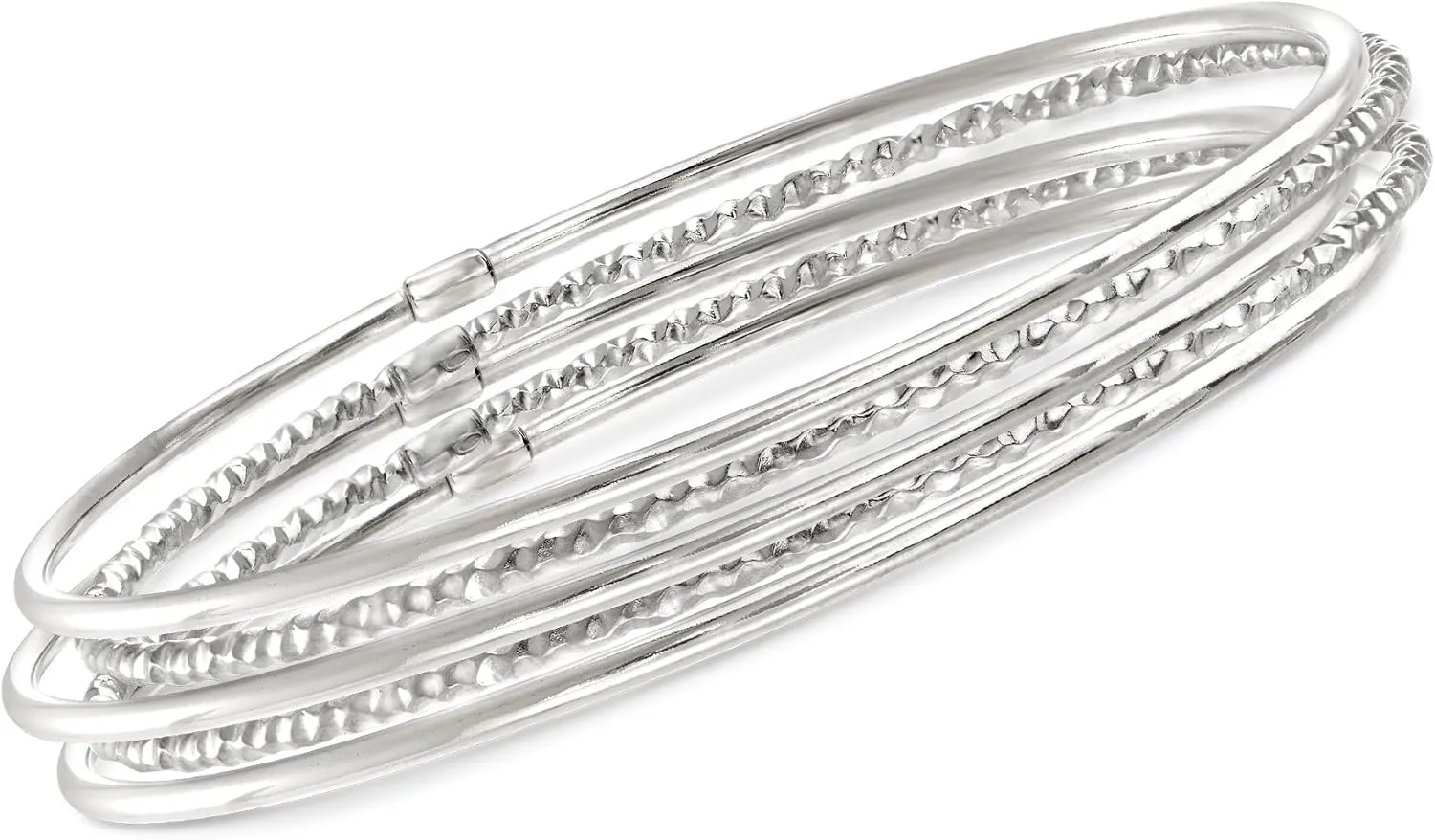 Ross-Simons Italian Sterling Silver Jewelry Set: 5 Bangle Bracelets