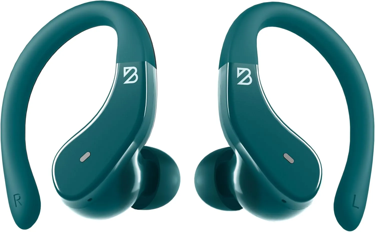 Runner 40 - Secure-Fit Wireless Earbuds for Small Ears, Running Bluetooth Earphones for Women and Men, Green Deep Bass Wrap Around Earbuds for Small Ear Canals with EarHooks, Light Over The Ear Buds
