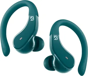Runner 40 - Secure-Fit Wireless Earbuds for Small Ears, Running Bluetooth Earphones for Women and Men, Green Deep Bass Wrap Around Earbuds for Small Ear Canals with EarHooks, Light Over The Ear Buds