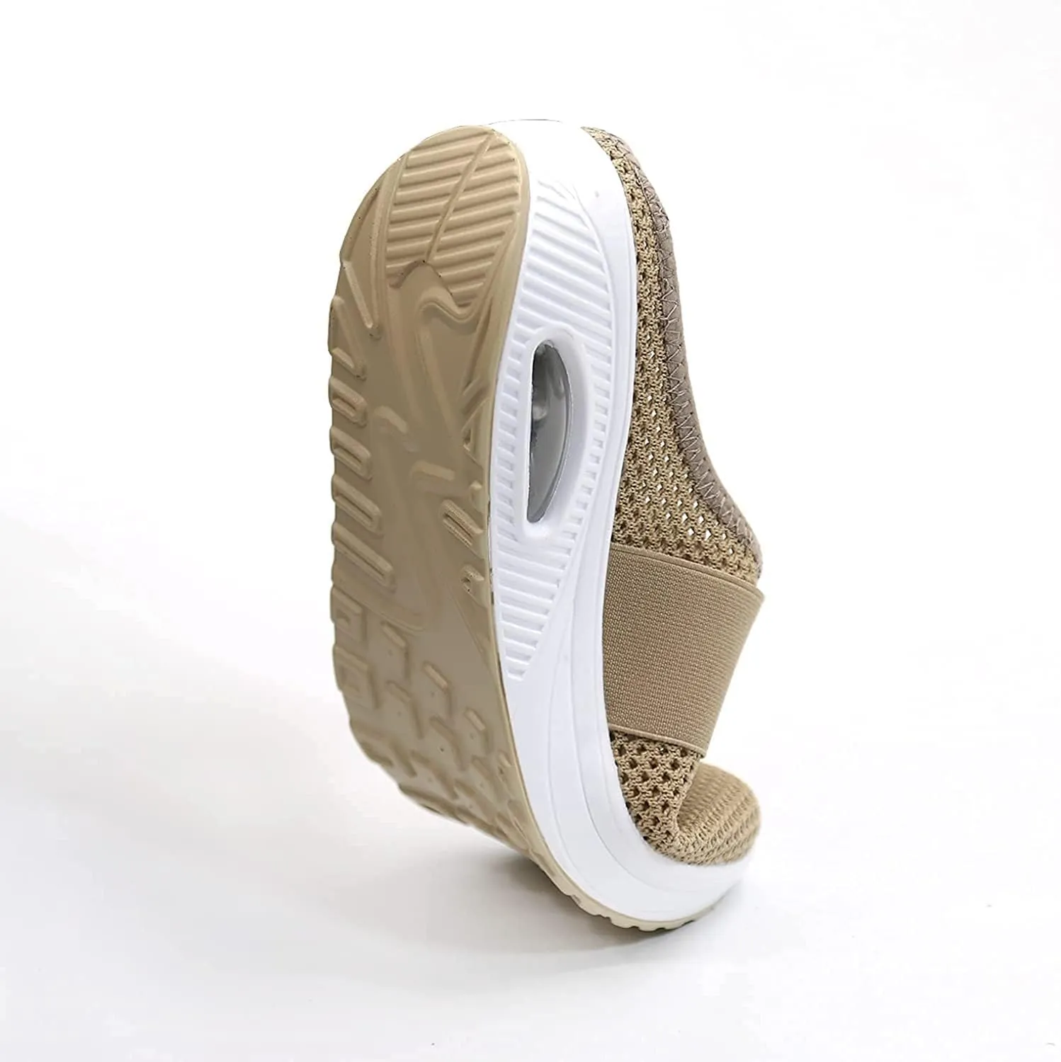 SAFECAMS Women Air Cushion Walking Shoes,Orthopedic Diabetic Mules Sandals,Breathable Arch Support Knit Casual Slip-On Penny Loafers