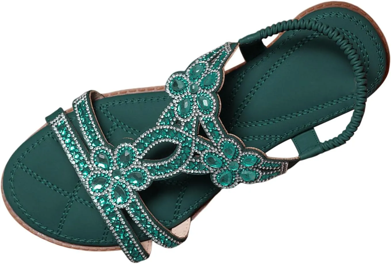 Sandals for Women Elastic Ankle Strap Sandals Summer Beach Wedge Sandals Bohemia Vacation Shoes Orthopedic Sandal