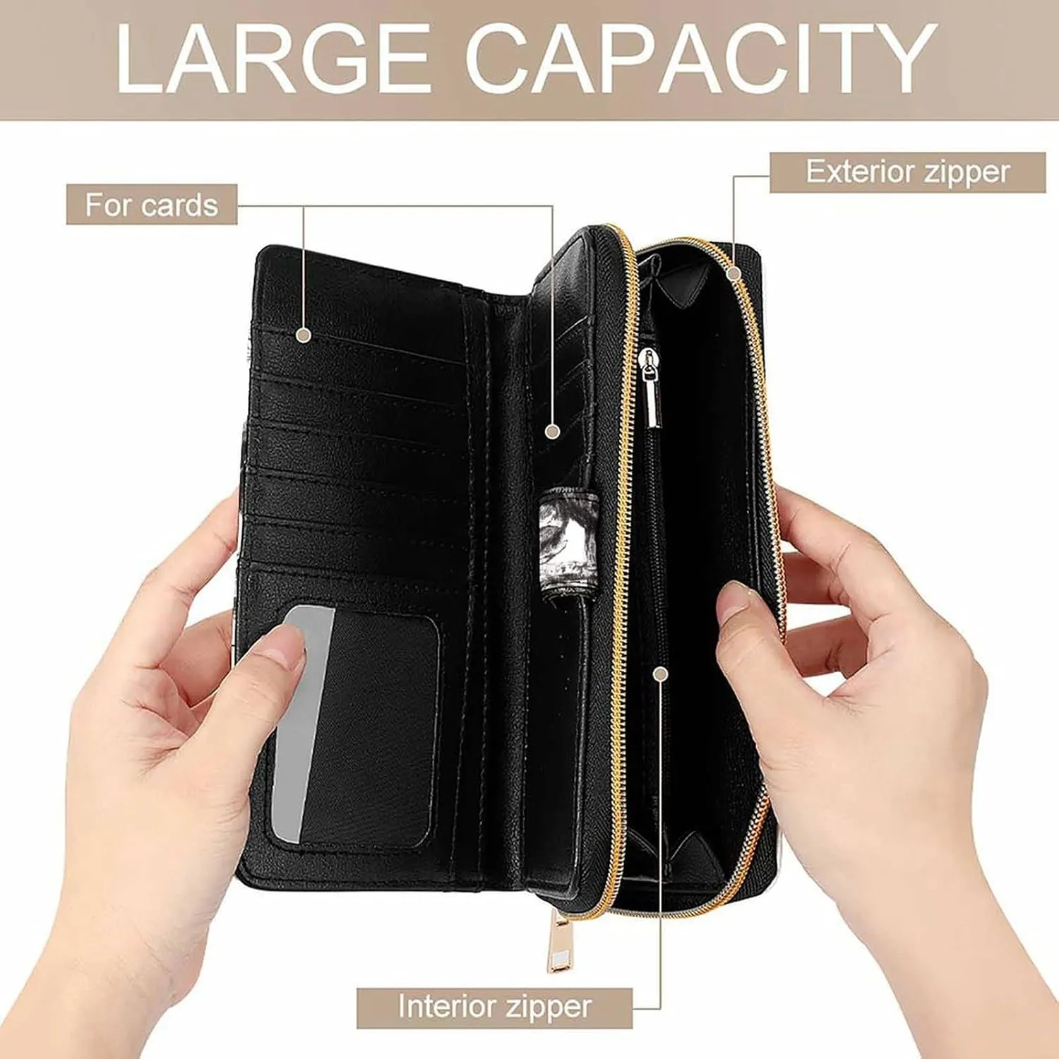 SASQUATCH Leather Multifunctional Wallet with 12 Card Slots for Unisex