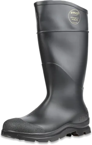 Servus Comfort Technology 14" PVC Steel Toe Men's Work Boots, Black - Steel Toe, 4
