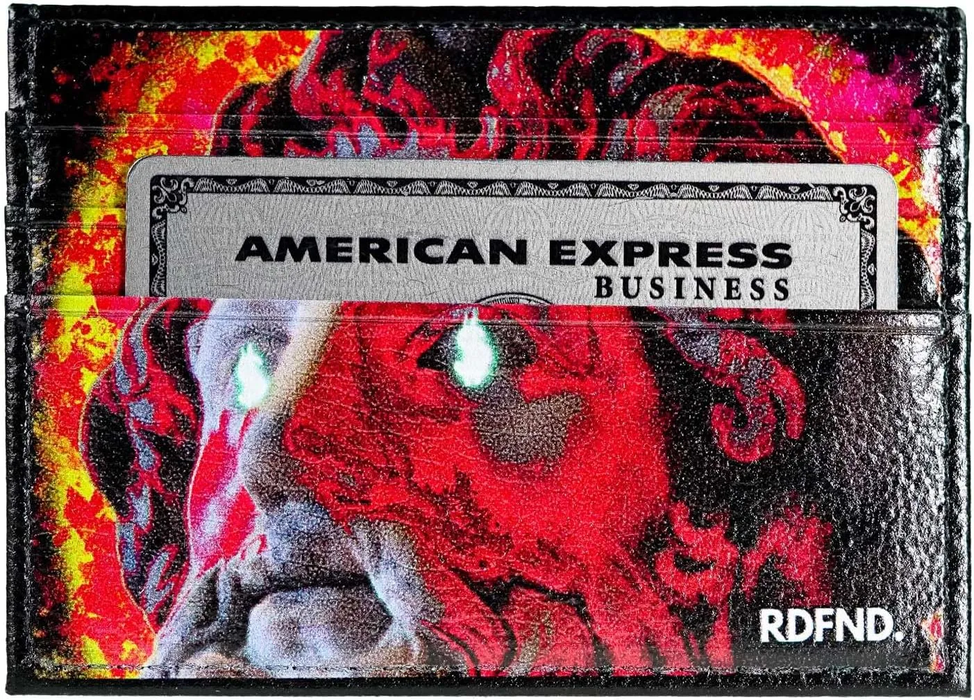 SIMPLYMDRN Fiery - RDFND Minimalist Wallet - Credit Card Holder - Cool Wallet For Men - Faux Leather Thin Wallet - Ultra Slim