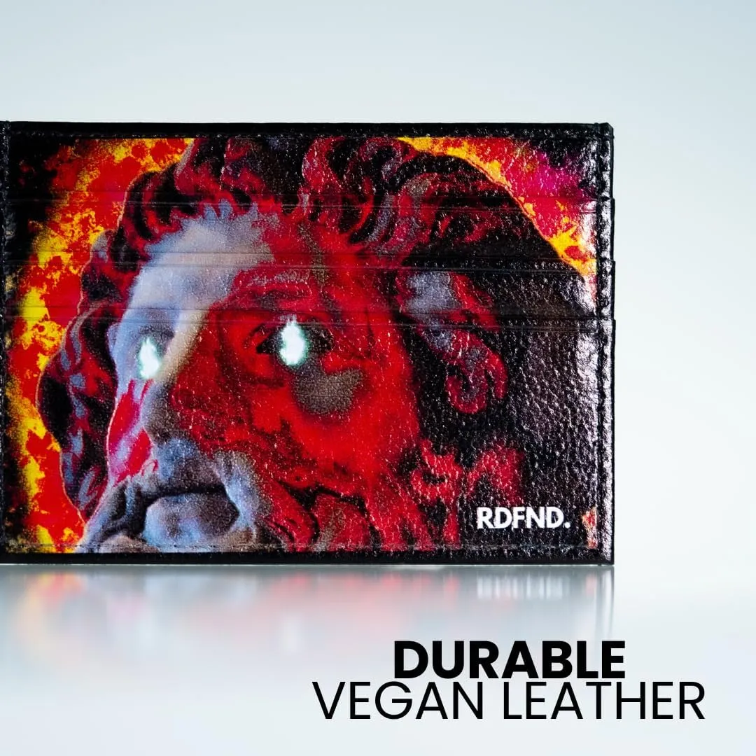 SIMPLYMDRN Fiery - RDFND Minimalist Wallet - Credit Card Holder - Cool Wallet For Men - Faux Leather Thin Wallet - Ultra Slim