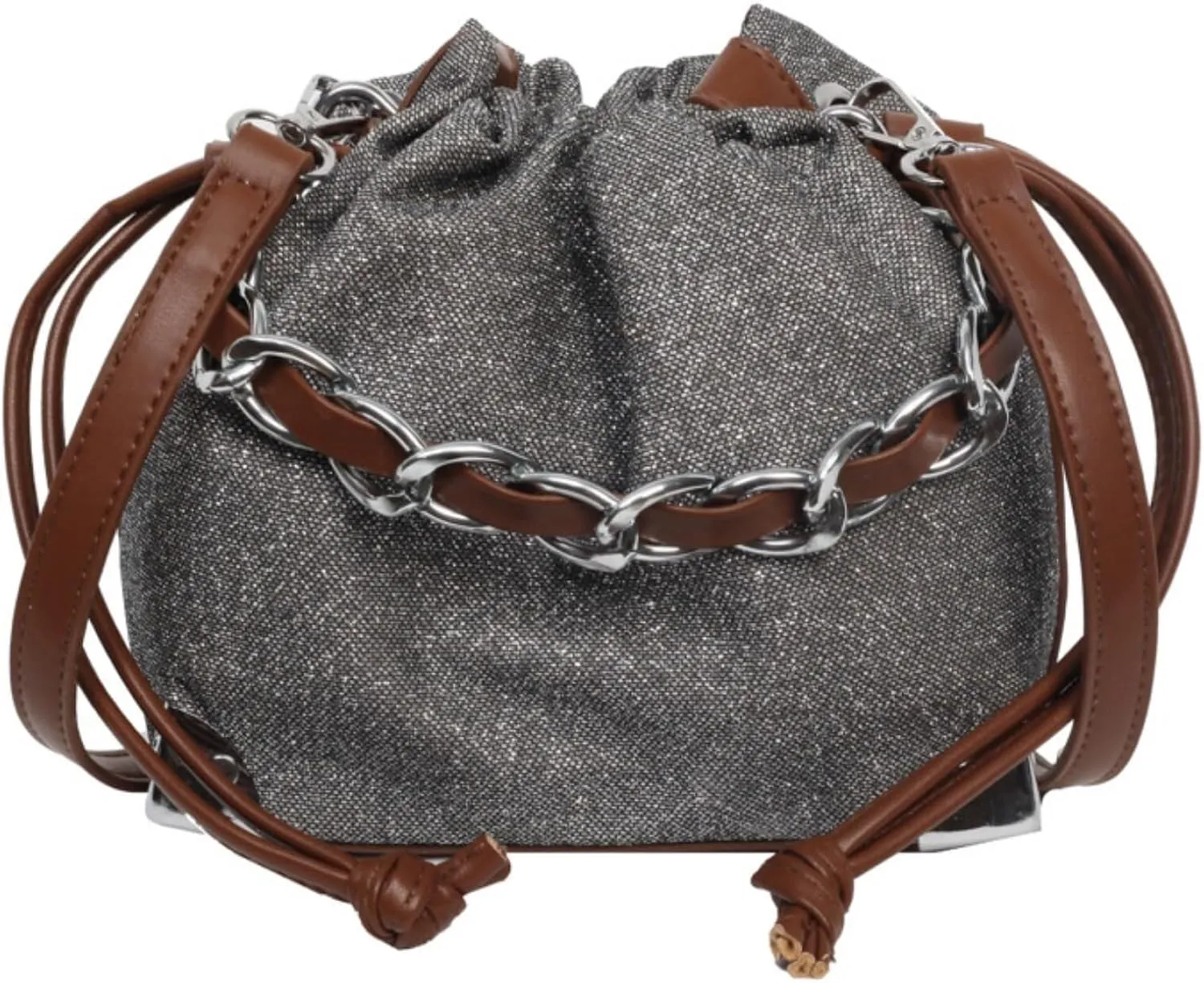 Small Drawstring Bucket Bag for Women Chain Crossbody Bucket Shoulder Retro Hobo Tote Bags Handbag Purse Wallets