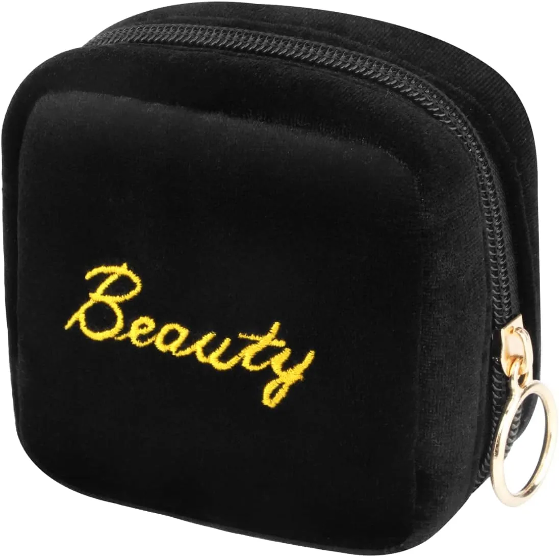 Small Makeup Bag Mini Pouch Portable Mini Make Up Bag for Purse Extra Small Makeup Bag Lipstick Holder for Women and Girls(Black)
