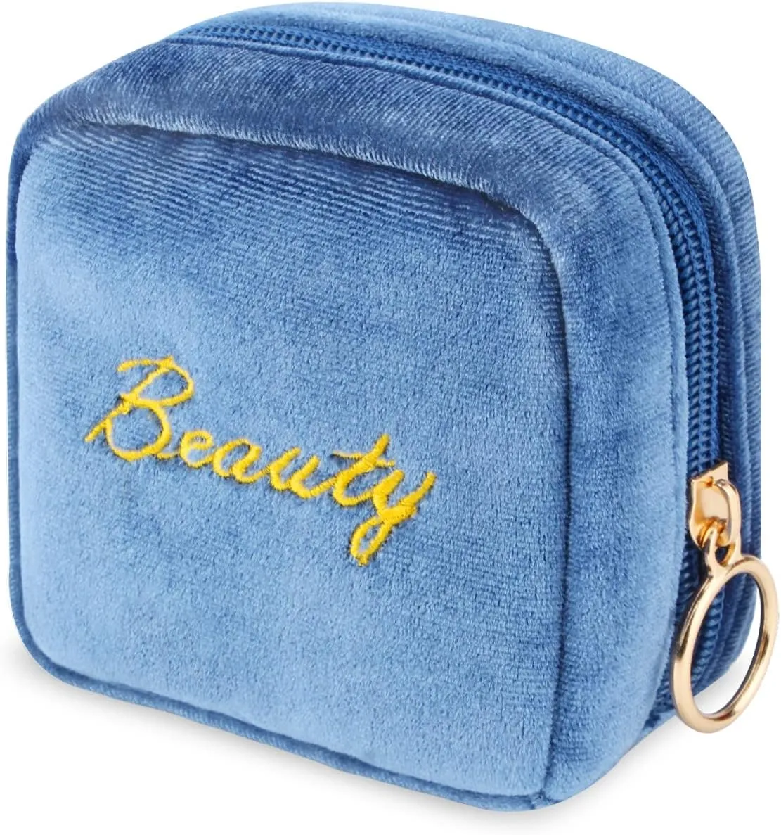 Small Makeup Bag Mini Pouch Portable Mini Make Up Bag for Purse Extra Small Makeup Bag Lipstick Holder for Women and Girls(Blue)