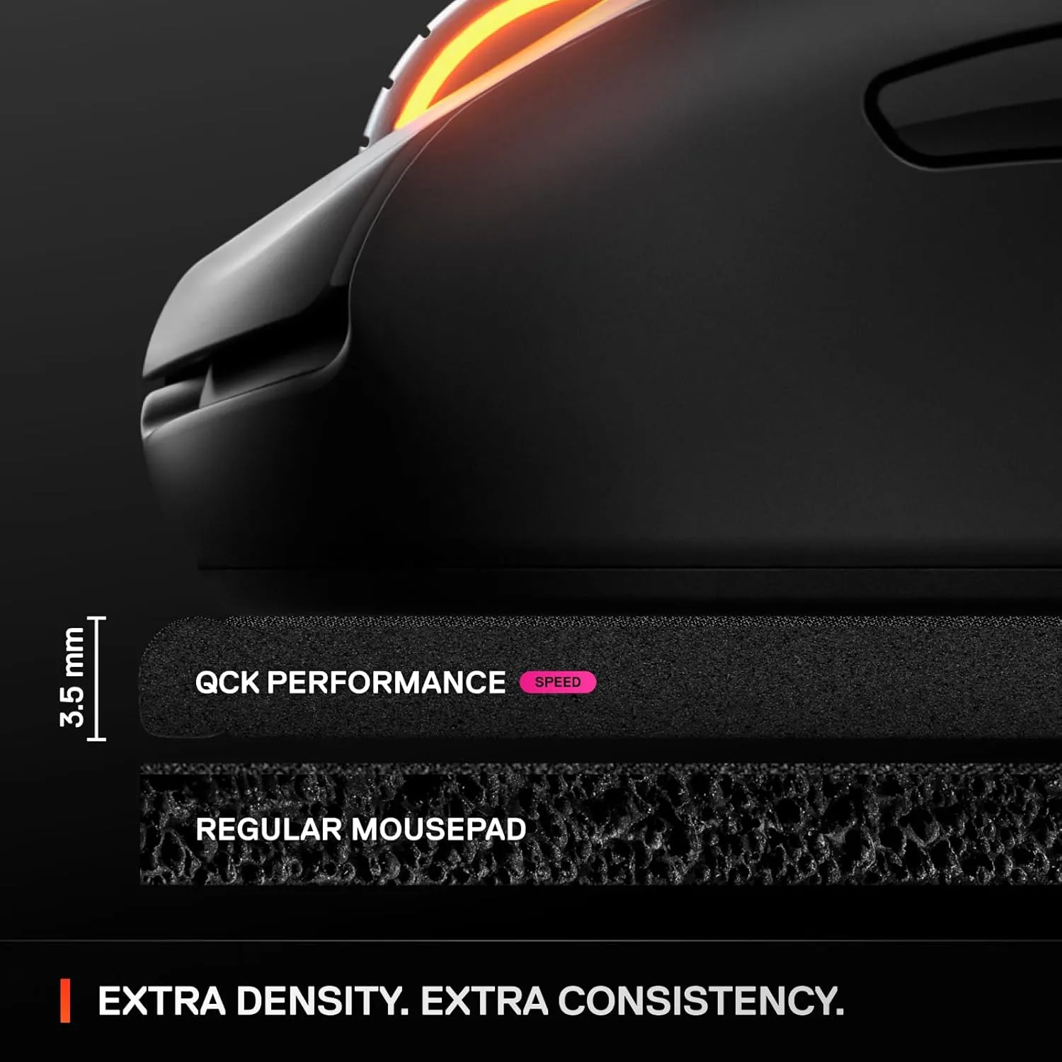 SteelSeries QcK L Performance Speed Gaming Mousepad  Extra Density for a Smooth Glide  Low-Profile Edge Stitching  Non-Slip Neoprene Rubber Base  16.54 x 19.29 inch  FPS, MOBAs, RTS, MMO
