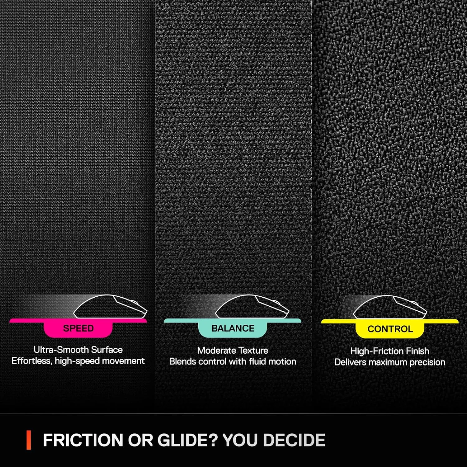 SteelSeries QcK L Performance Speed Gaming Mousepad  Extra Density for a Smooth Glide  Low-Profile Edge Stitching  Non-Slip Neoprene Rubber Base  16.54 x 19.29 inch  FPS, MOBAs, RTS, MMO