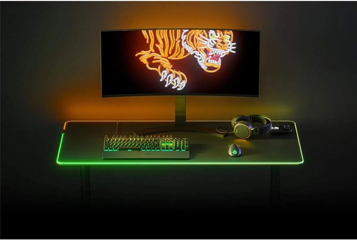 SteelSeries QcK Prism RGB Gaming Mouse Pad - 3XL Cloth - Optimized For Gaming Sensors - Maximum Control