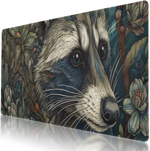 Stitched Edge, Non-Slip Rubber Base Art Nouveau Style Printed Mouse Pad 35.5 x 16 Inch, Ideal for Gamers & Office Work