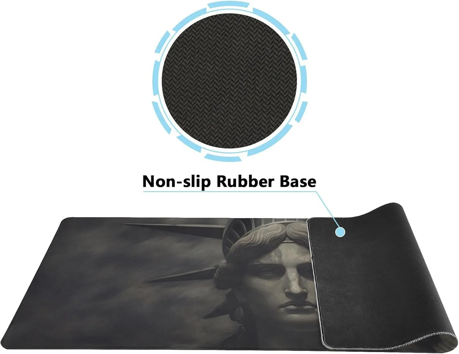 Stitched Edge, Non-Slip Rubber Base Retro Dark Style Poster Printed Mouse Pad 35.5 x 16 Inch, Ideal for Gamers & Office Work