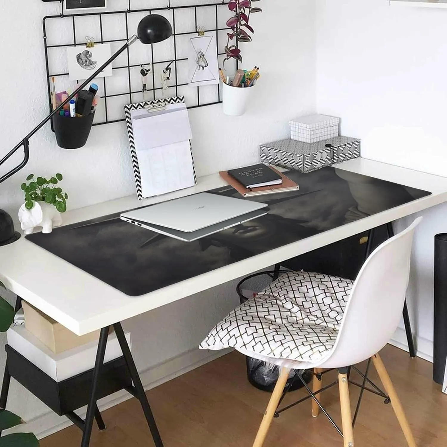 Stitched Edge, Non-Slip Rubber Base Retro Dark Style Poster Printed Mouse Pad 35.5 x 16 Inch, Ideal for Gamers & Office Work