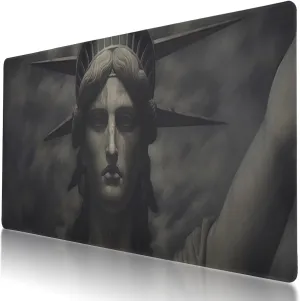 Stitched Edge, Non-Slip Rubber Base Retro Dark Style Poster Printed Mouse Pad 35.5 x 16 Inch, Ideal for Gamers & Office Work